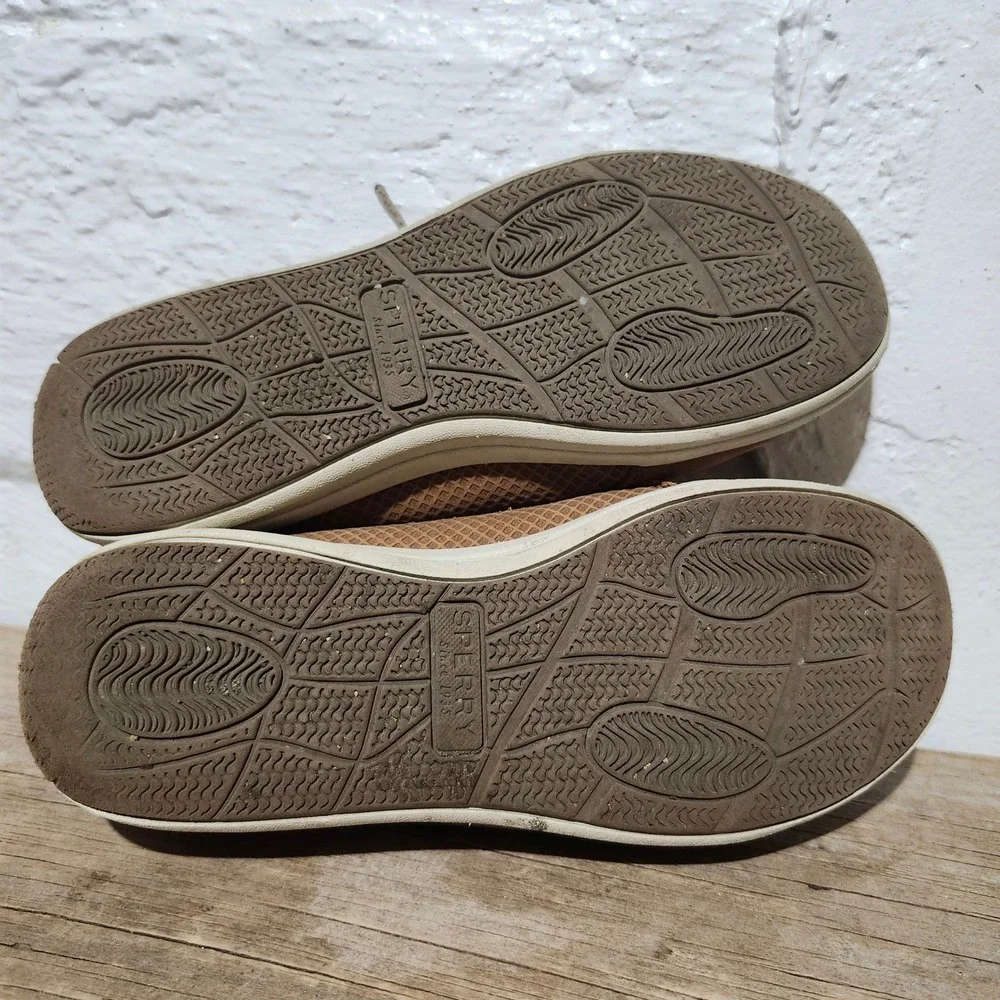 Sperry Top-Sider Boys Gamefish Tan Leather Boat Shoes Loafers 2.5M YB56564
